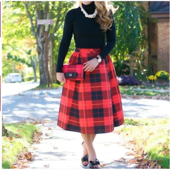 kate spade Dresses & Skirts - Kate Spade | NWT woodland Stewart plaid midi skirt blaze a trail tiered skirt